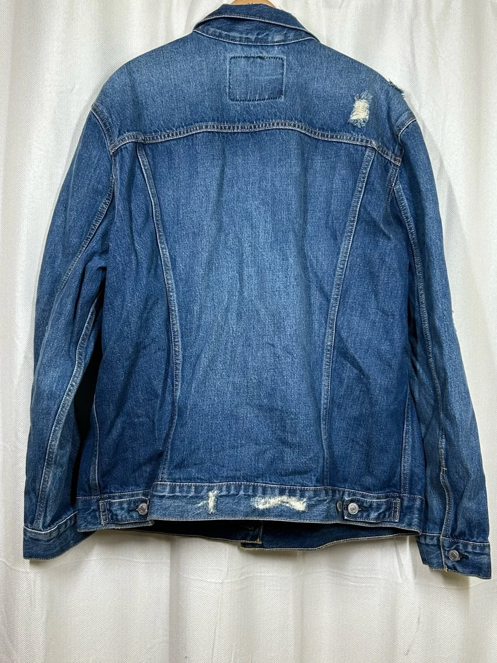 Levi’s Distressed Denim Jacket Dark Blue New Size XXL Mens Jean NWT